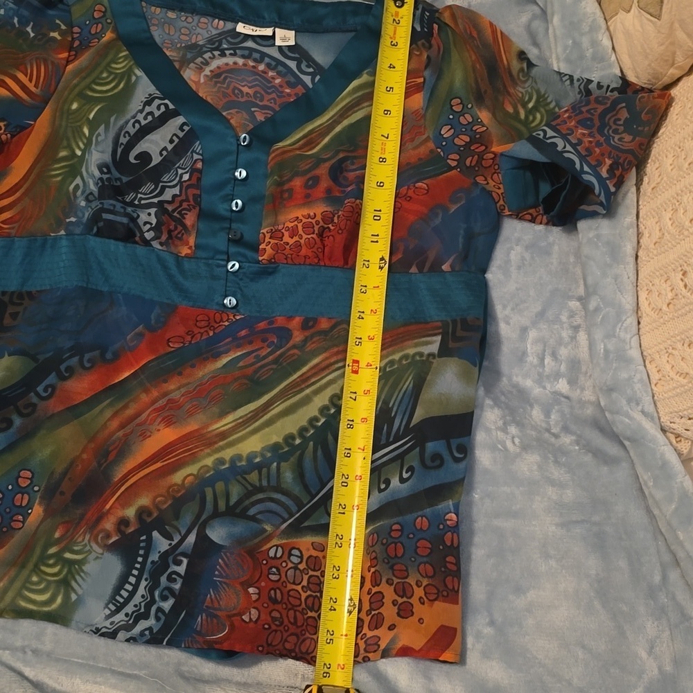 Cato Women's Sheer Lightweight Tie Back Top, Size L (0816) - Picture 8 of 8